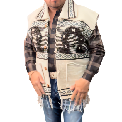 Men's sleeveless collared vest jacket