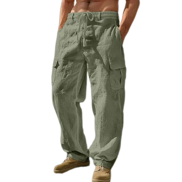 Linen Blend Cargo Pants