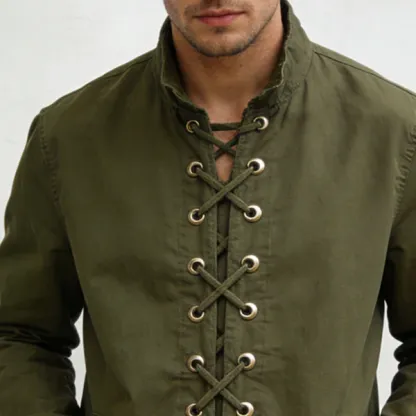 Men's Retro Casual Pure Cotton Stand Collar Jacket
