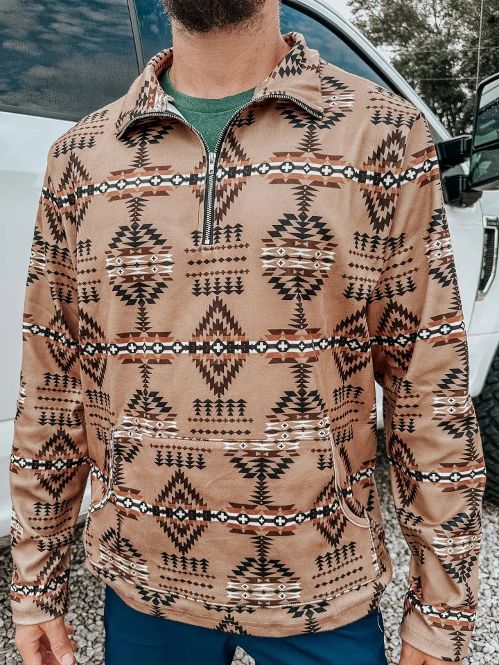 Men’s Sand Aztec Pullover