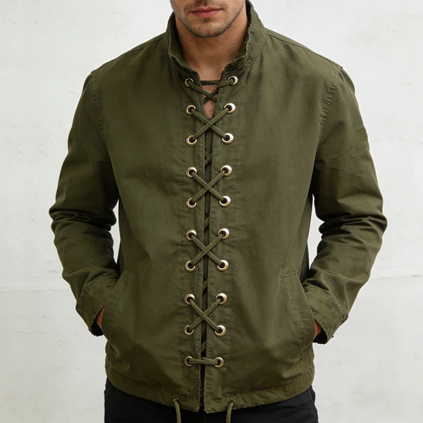 Men's Retro Casual Pure Cotton Stand Collar Jacket