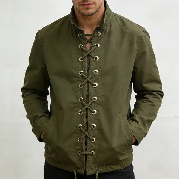 Men's Retro Casual Pure Cotton Stand Collar Jacket
