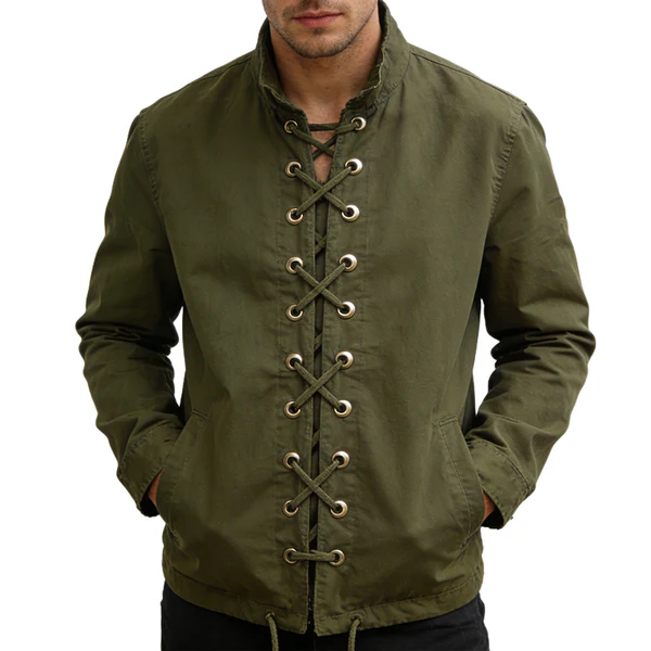 Men's Retro Casual Pure Cotton Stand Collar Jacket