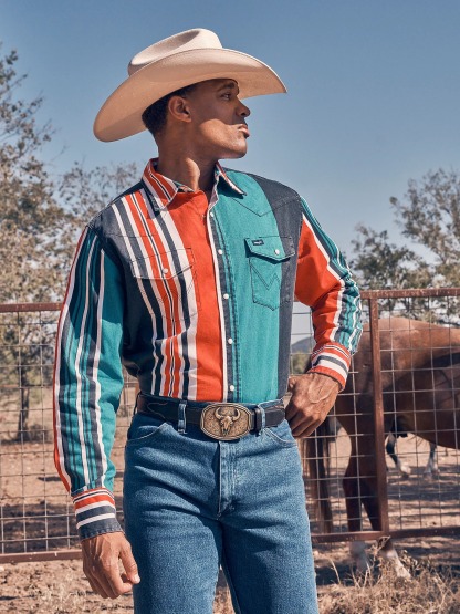 Vintage Western Striped Shirt