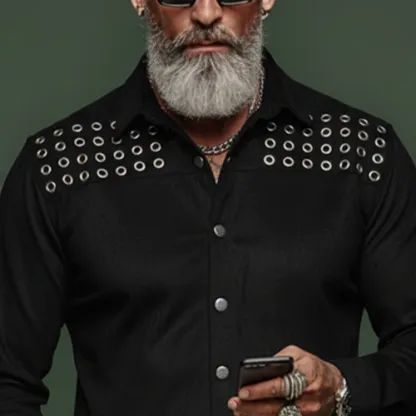 Men's Personalized And Stylish Faux Suede Long-sleeved Shirt