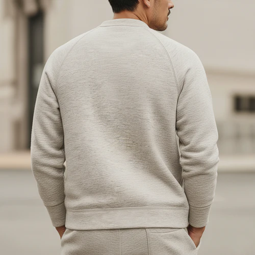 Men's Urban Casual Three-button Henley Neck Solid Color Sweatshirt