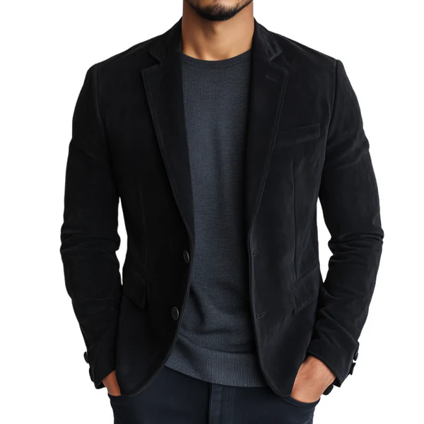 Men's Retro Casual Faux Suede Blazer
