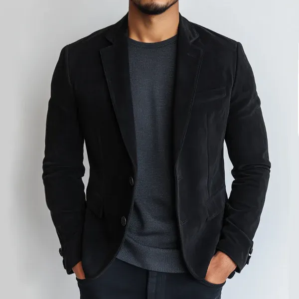 Men's Retro Casual Faux Suede Blazer