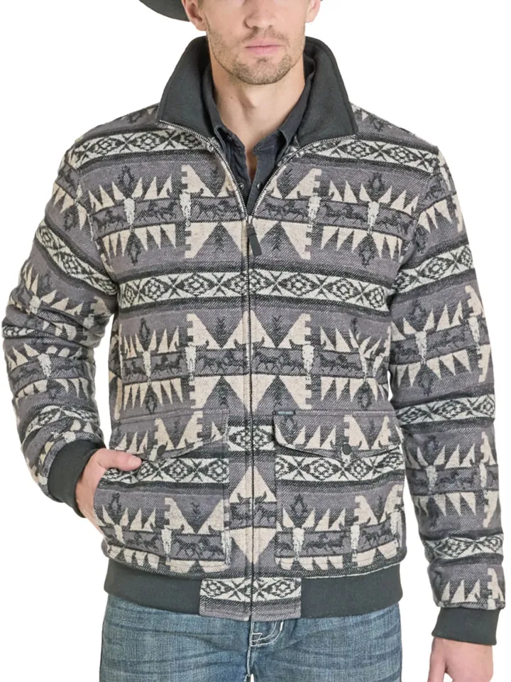 Aztec Horse Bomber Sweatshirt Jacket