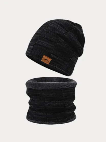 Thermal Fleece Neck Warmer Beanie Hat Set