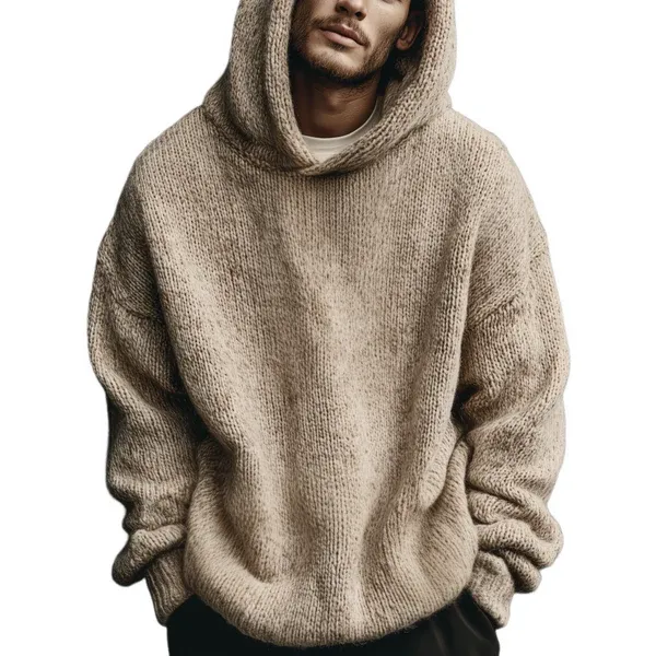 Men's Classic Casual Hooded Loose Sweater