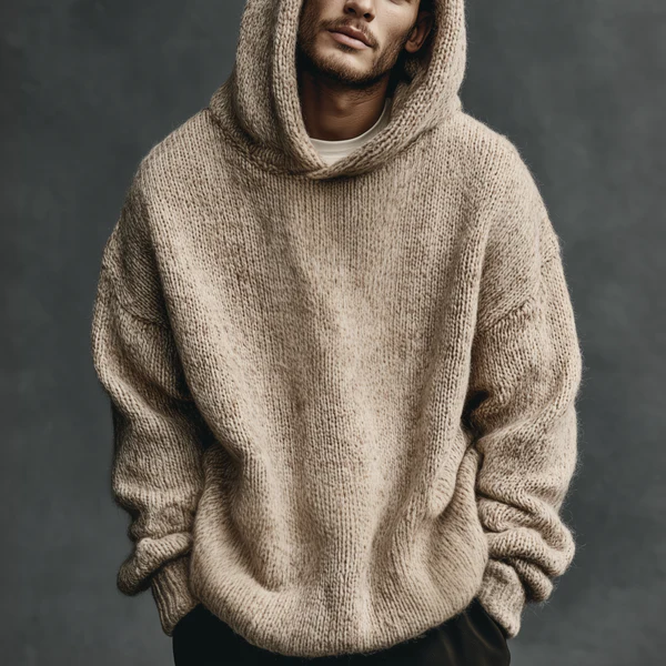 Men's Classic Casual Hooded Loose Sweater