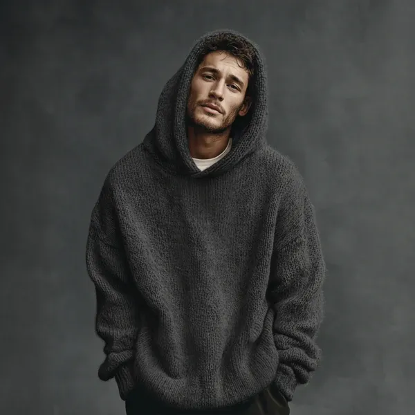 Men's Classic Casual Hooded Loose Sweater