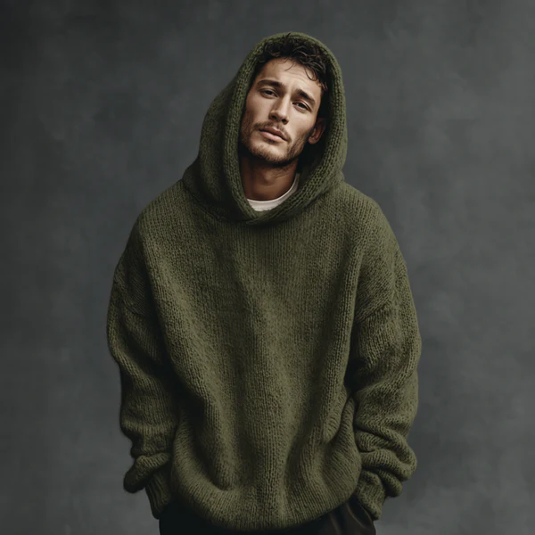 Men's Classic Casual Hooded Loose Sweater