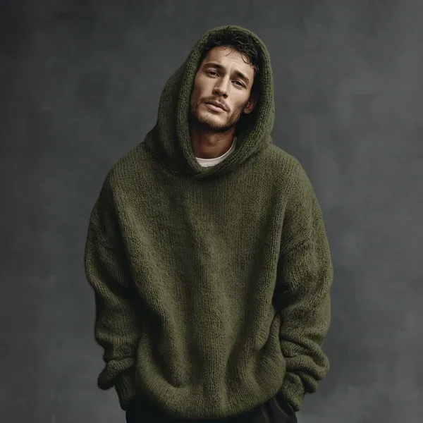 Men's Classic Casual Hooded Loose Sweater