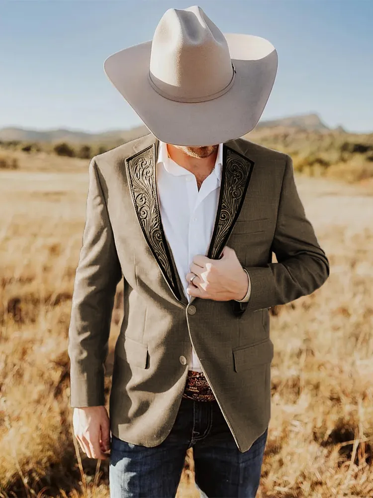 Men's Vintage Western Style Suit Jacket