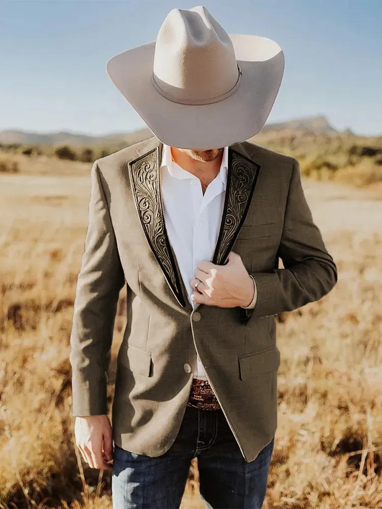 Men's Vintage Western Style Suit Jacket