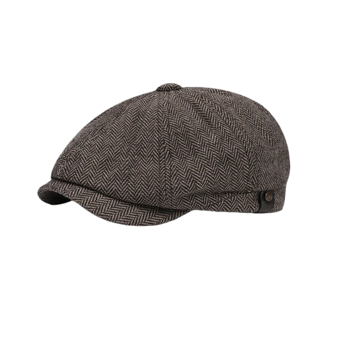 Classic Herringbone Tweed Newsboy Cap