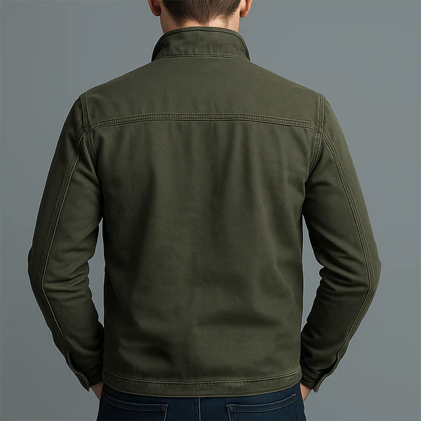 Men's Vintage Casual Cotton Washed Zipper Lapel Jacket