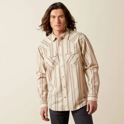 Men's L/S Hines Retro Fit Striped Western Snap Shirt