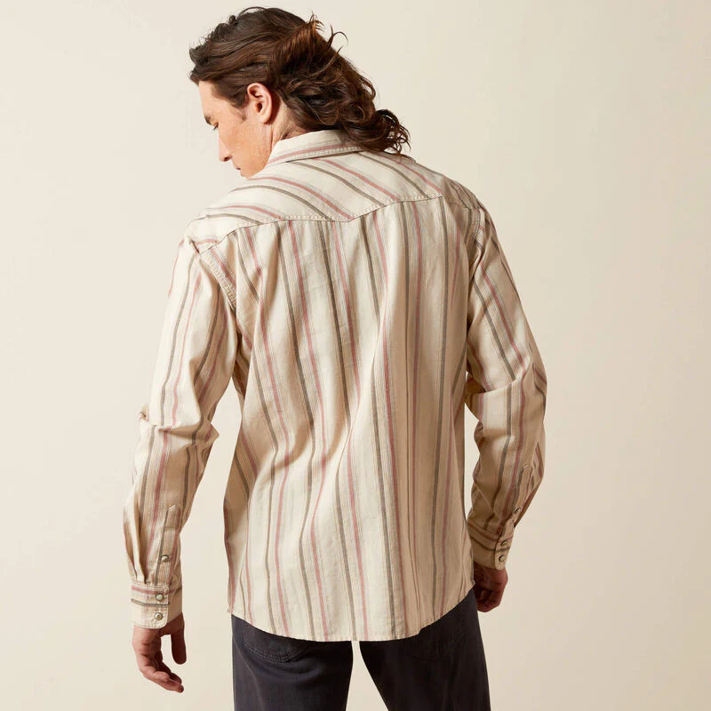 Men's L/S Hines Retro Fit Striped Western Snap Shirt