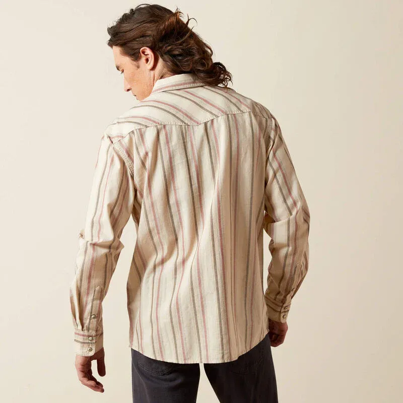 Men's L/S Hines Retro Fit Striped Western Snap Shirt