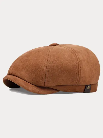 Stylish Suede Newsboy Cap