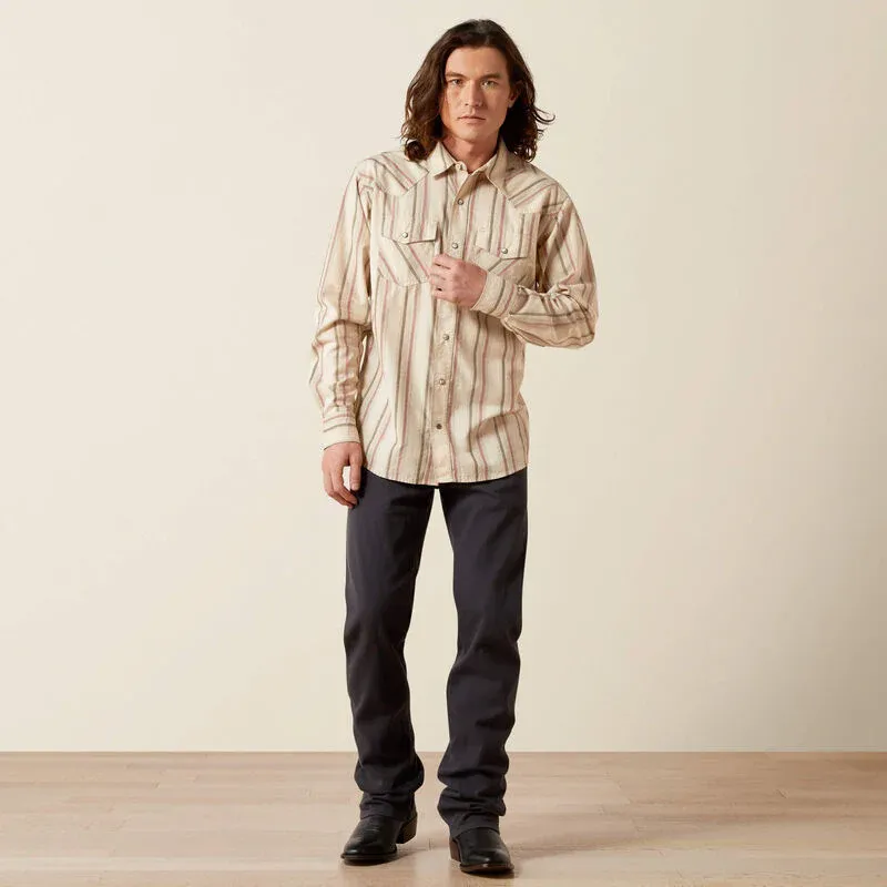 Men's L/S Hines Retro Fit Striped Western Snap Shirt