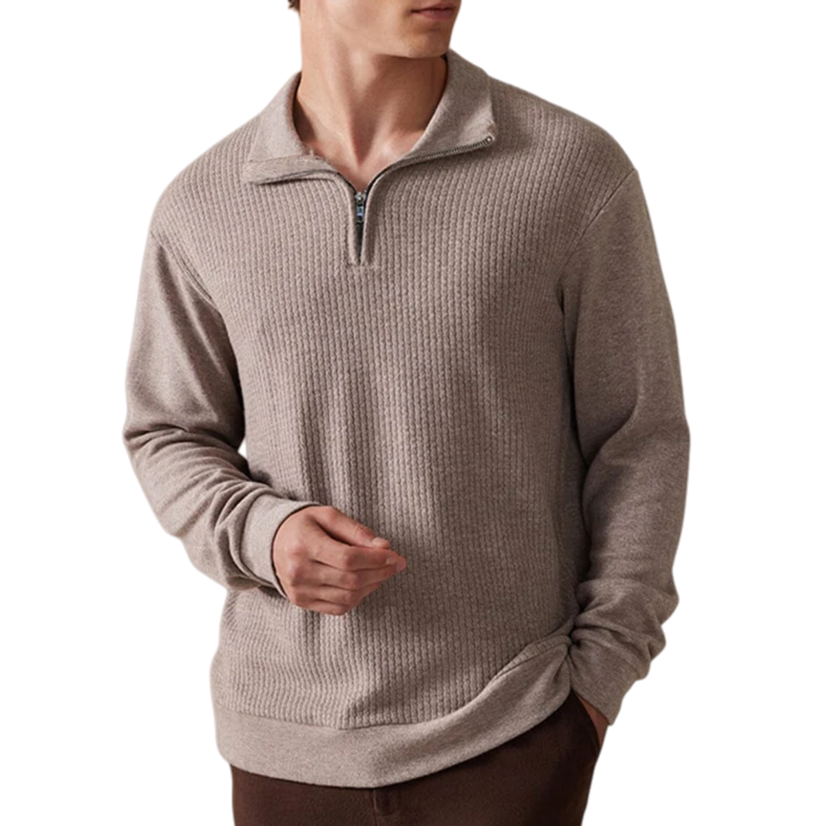 Stretchy Polo-Collor Sweater
