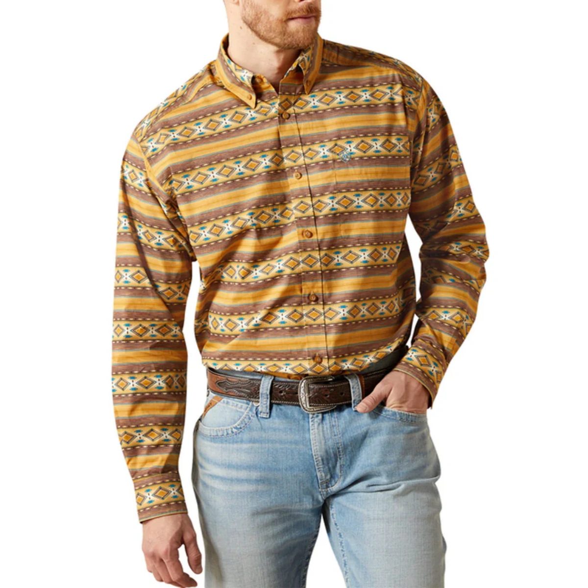 Men's L/S Teddi Classic Fit Aztec Print Button Down Shirt