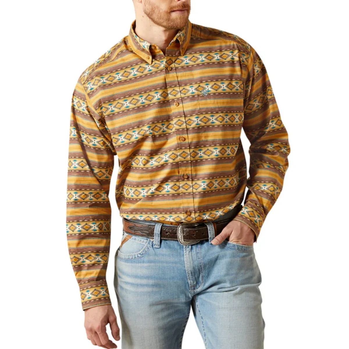 Men's L/S Teddi Classic Fit Aztec Print Button Down Shirt