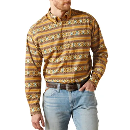 Men's L/S Teddi Classic Fit Aztec Print Button Down Shirt