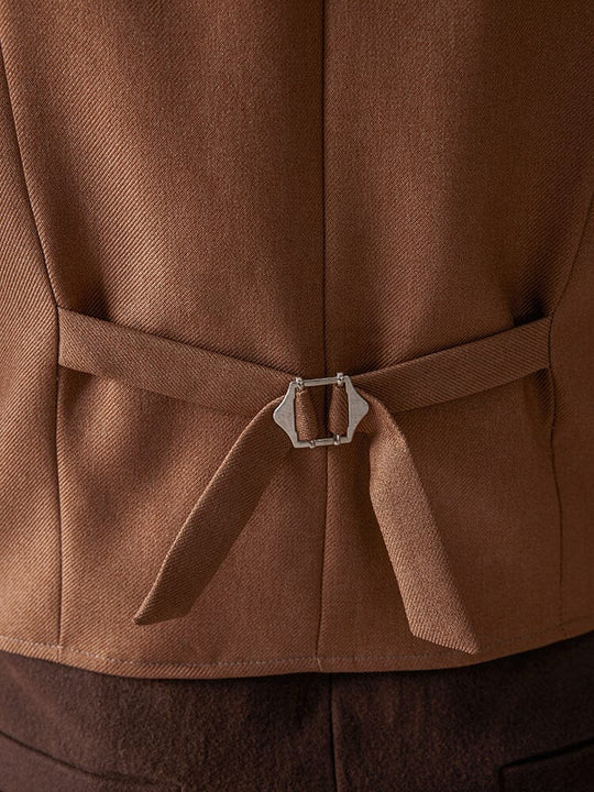 Plaid Splicing Tweed Vest