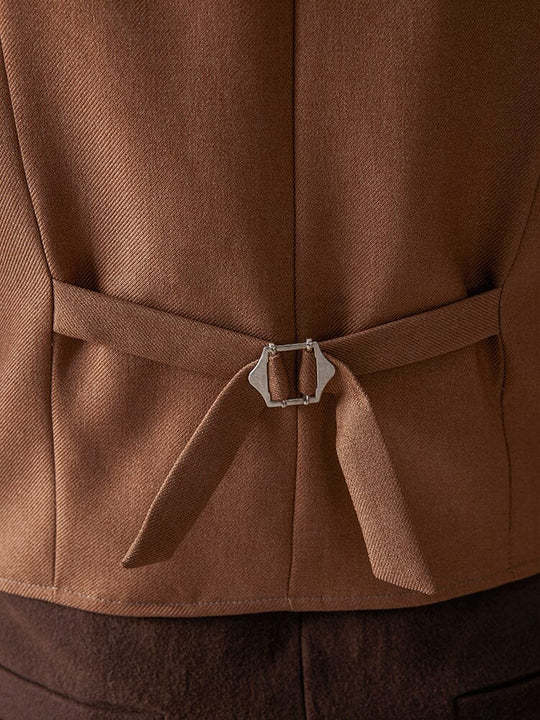 Plaid Splicing Tweed Vest