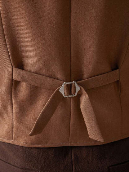 Plaid Splicing Tweed Vest