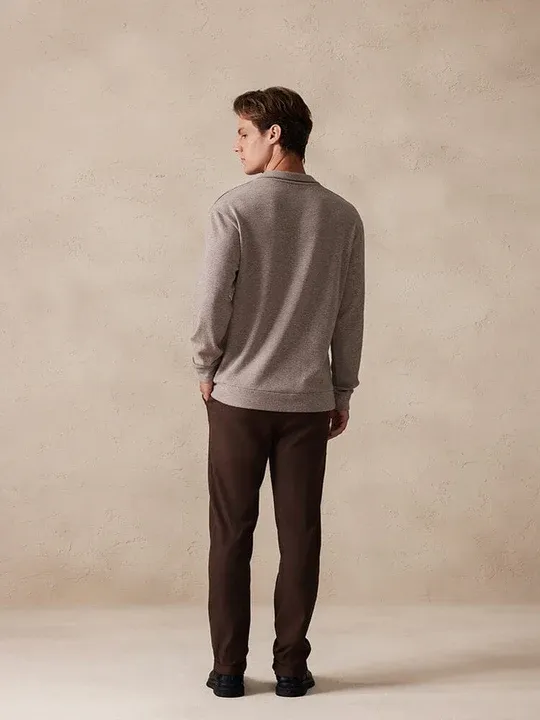 Stretchy Polo-Collor Sweater