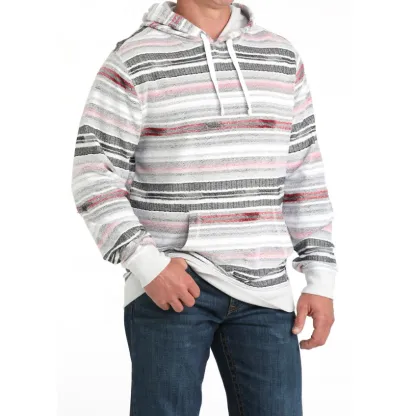 Men's Striped Lightweight Pullover Hoodie