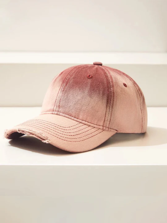 Distressed Gradient Cotton Denim Cap