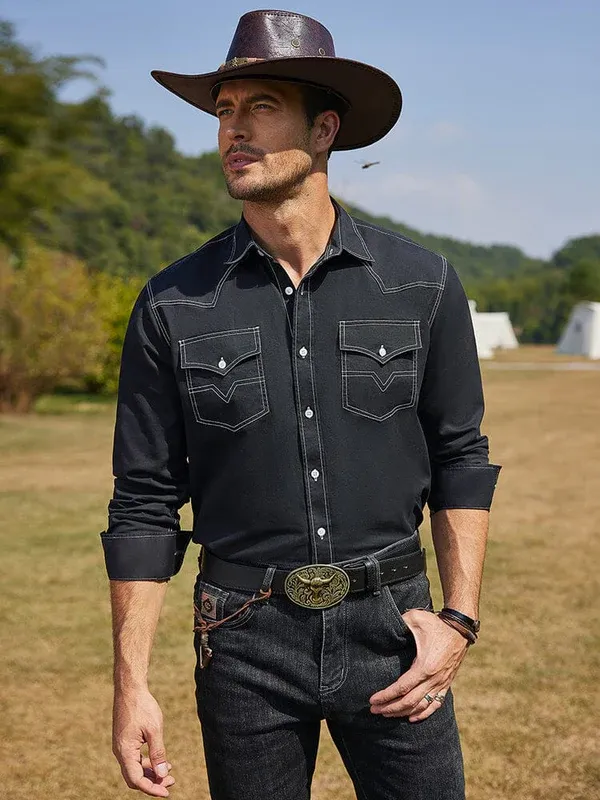 Western Cowboy Style Cotton Shirt