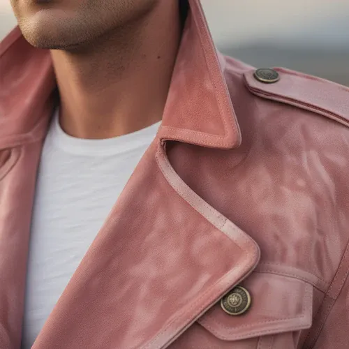 Men's Classic Retro Western Style Lapel Suede Epaulette Double-breasted Jacket