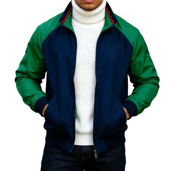 Men's Casual Retro Style Lapel Zipper Jacket