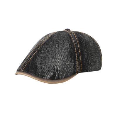 Vintage Cotton Denim Beret Hat