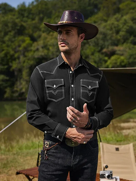 Western Cowboy Style Cotton Shirt