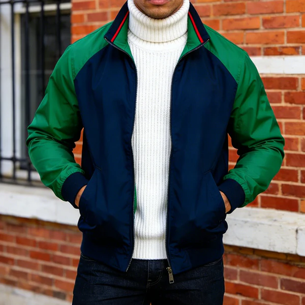 Men's Casual Retro Style Lapel Zipper Jacket