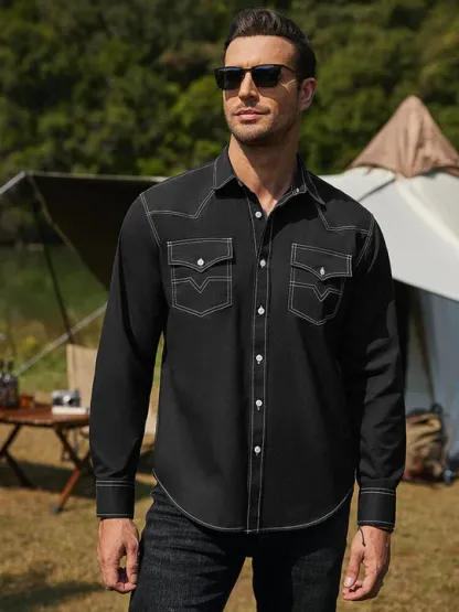 Western Cowboy Style Cotton Shirt