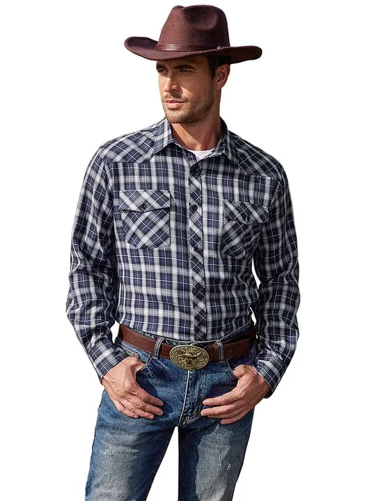 Plaid Long Sleeve Casual Shirt with Pockets