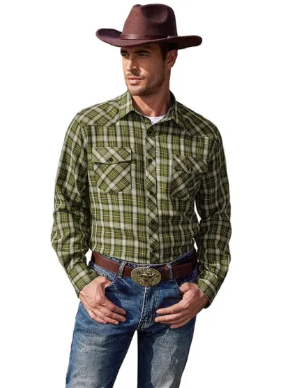 Plaid Long Sleeve Casual Shirt with Pockets