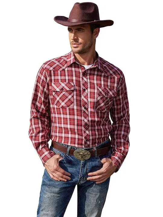 Plaid Long Sleeve Casual Shirt with Pockets