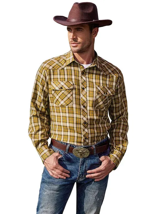 Plaid Long Sleeve Casual Shirt with Pockets