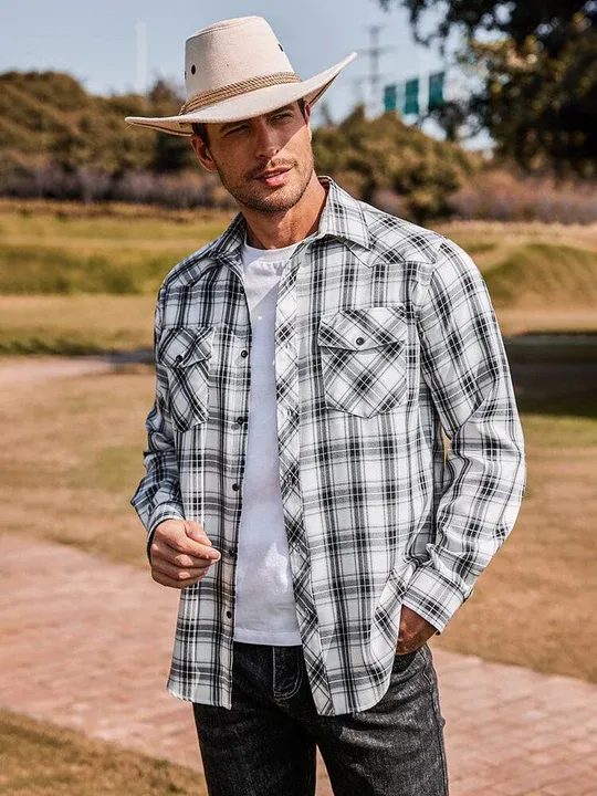 Plaid Long Sleeve Casual Shirt with Pockets